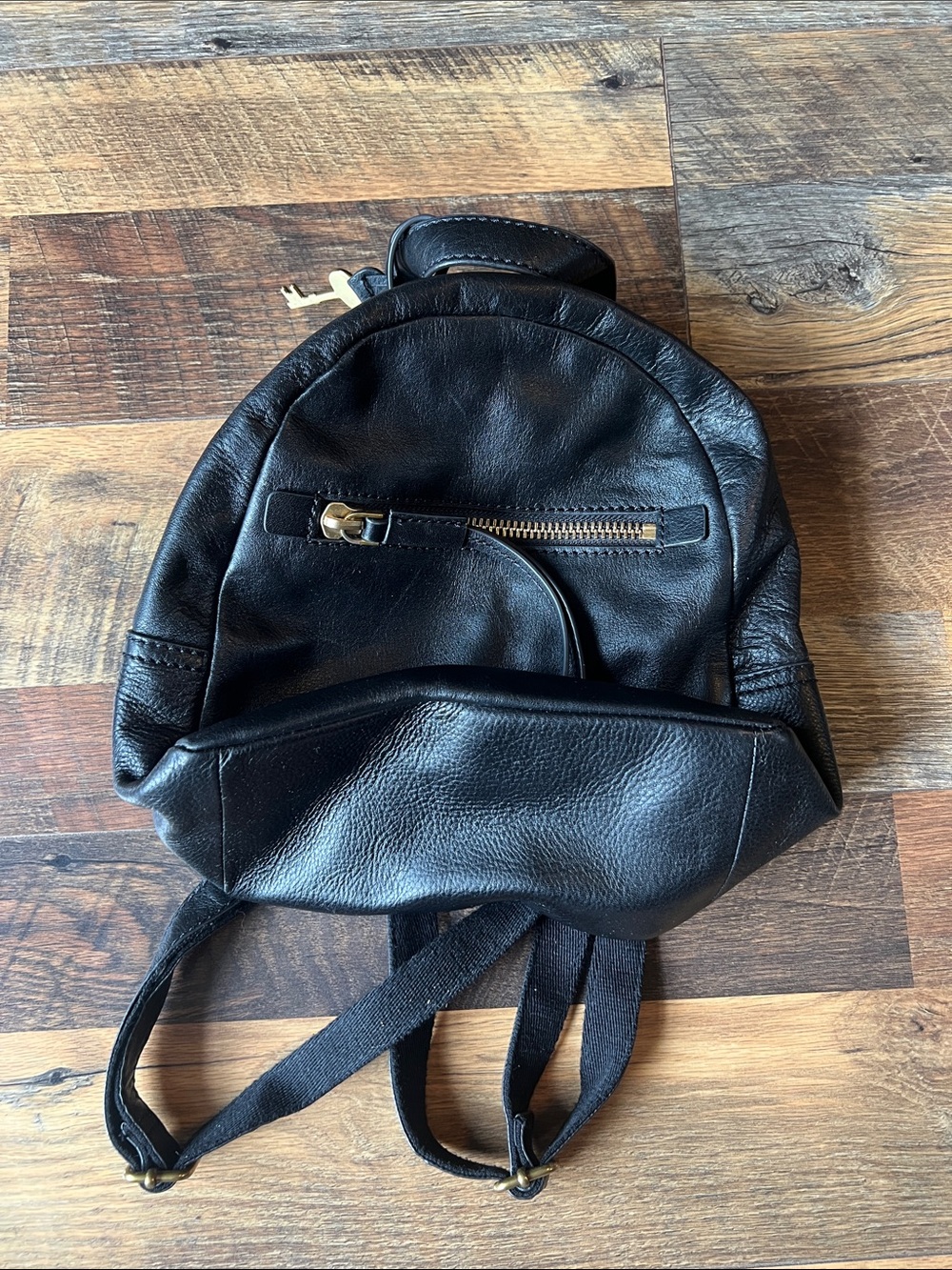 Vintage Black Leather Backpack Sling Bag - Casual Everyday Carry